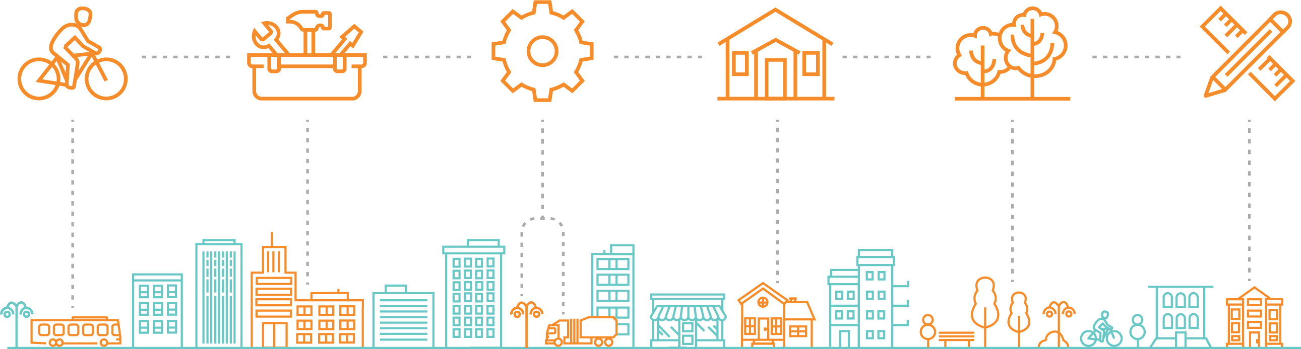 Inforgraphic vector of city planning functions