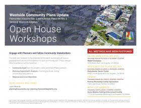 Westside Open House Workshops Postponed